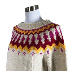 Naisten Handmade - Neulepaita, koko 38 - Luonnonvalkoinen (3)