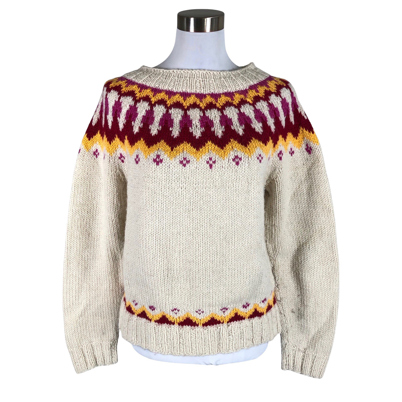 Naisten Handmade - Neulepaita, koko 38 - Luonnonvalkoinen (1)