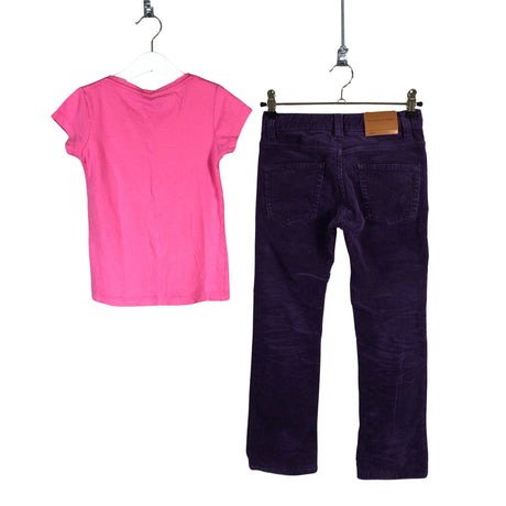 Tyttöjen Polarn O. Pyret - Samettihousut, koko 116 - 122 - Violetti (2)