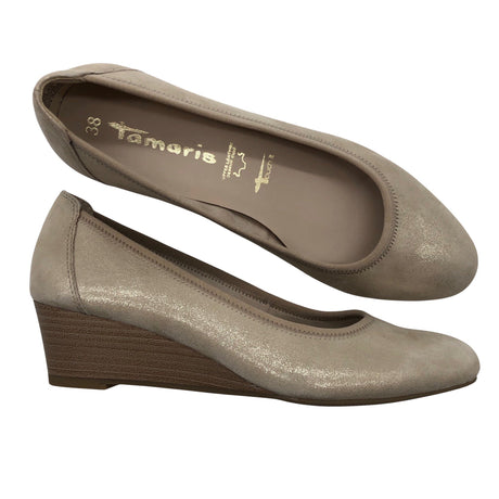 Naisten Tamaris - Kiilakorkokengät, koko 38 - Beige ()