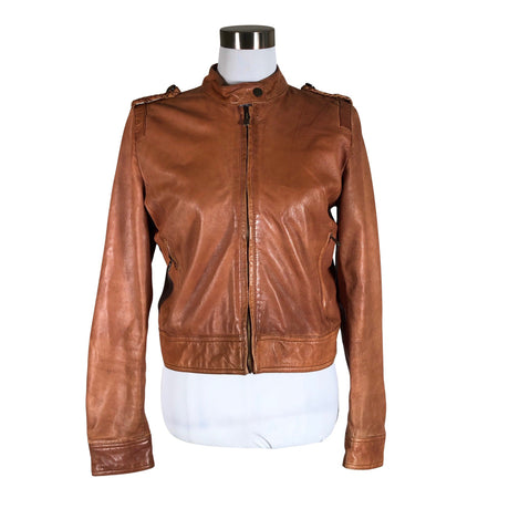 Naisten Michael Kors - Nahkatakki, koko 38 - Ruskea ()
