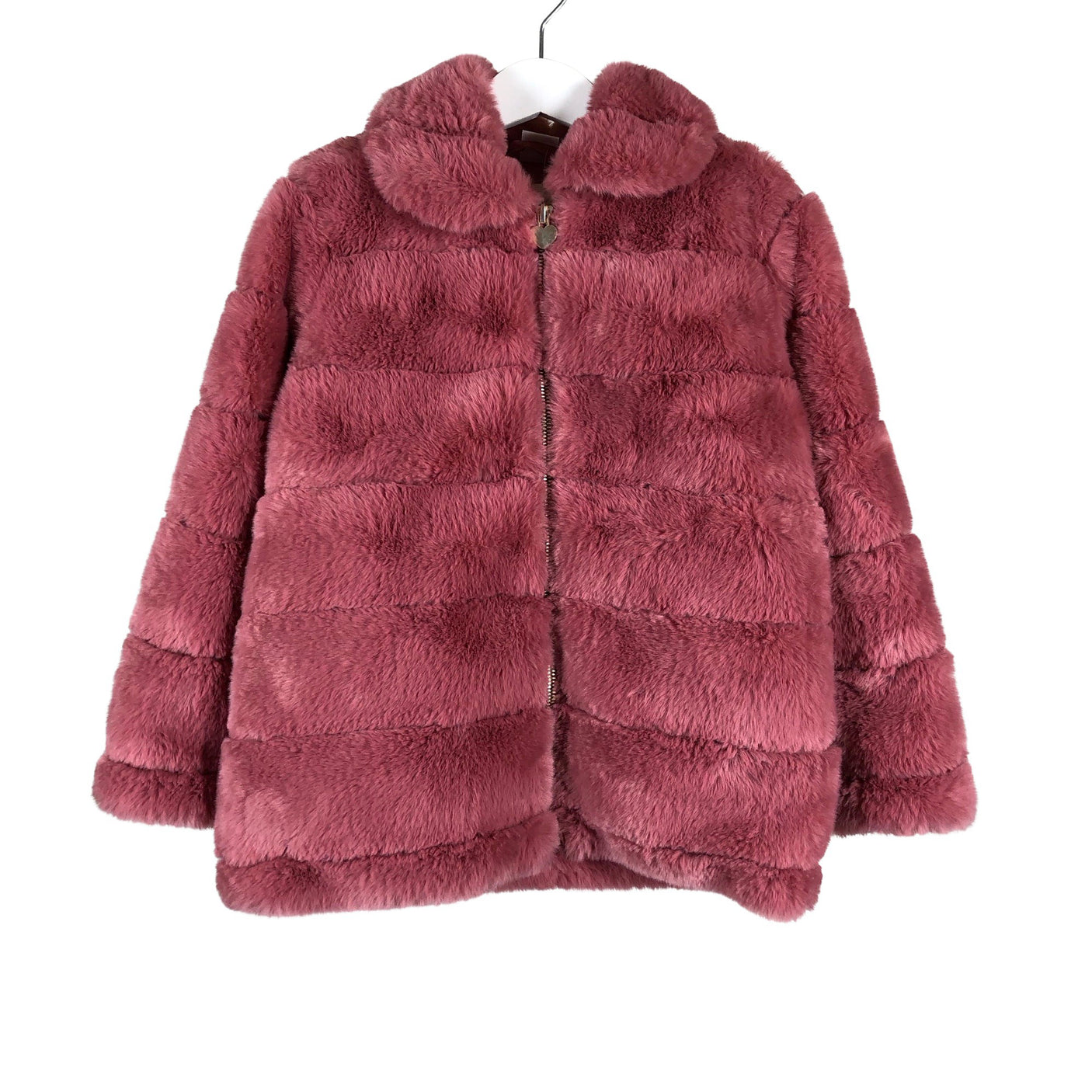 Tyttöjen Lindex - Tekoturkistakki, koko 116 - 122 - Pinkki (1)