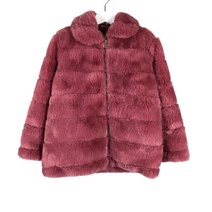 Tyttöjen Lindex - Tekoturkistakki, koko 116 - 122 - Pinkki (1)