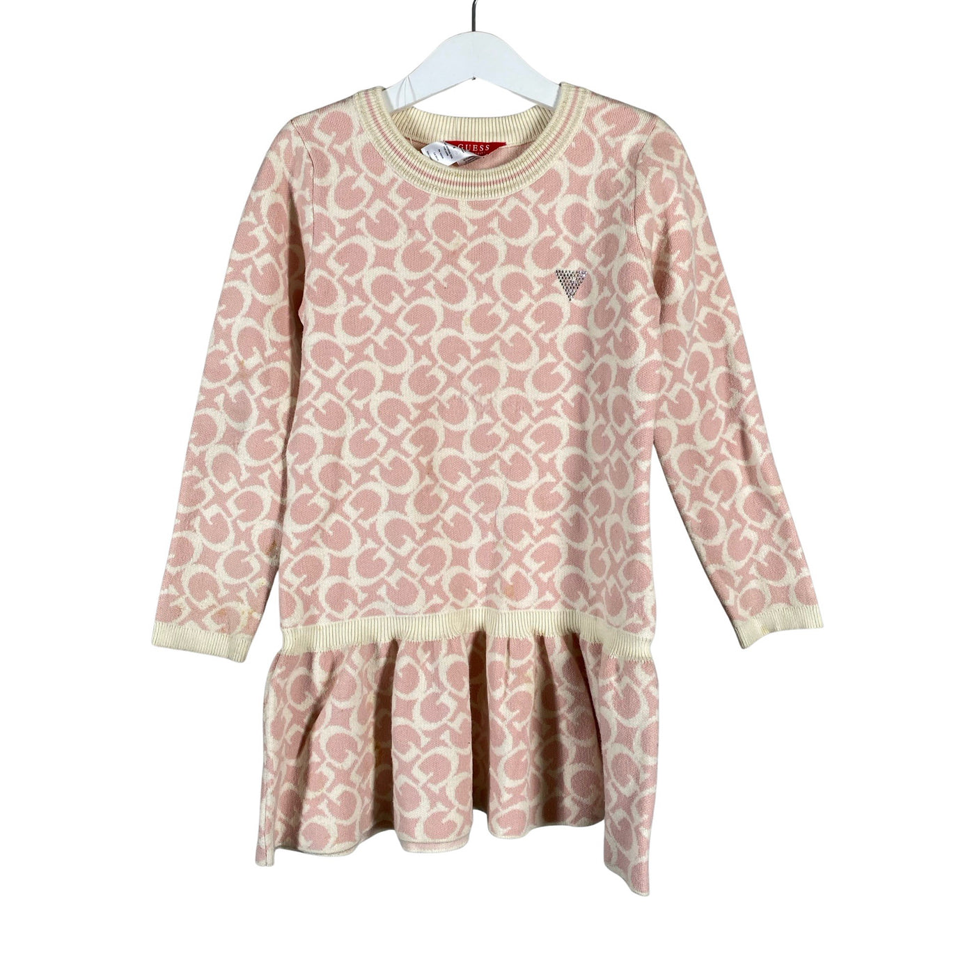 Tyttöjen Guess - Neulemekko, koko 110 - 116 - Vaaleanpunainen (1)