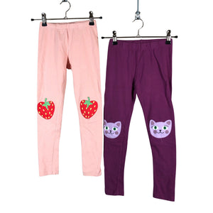 Tyttöjen Lindex - Leggingsit, koko 116 - 122 - Vaaleanpunainen (1)