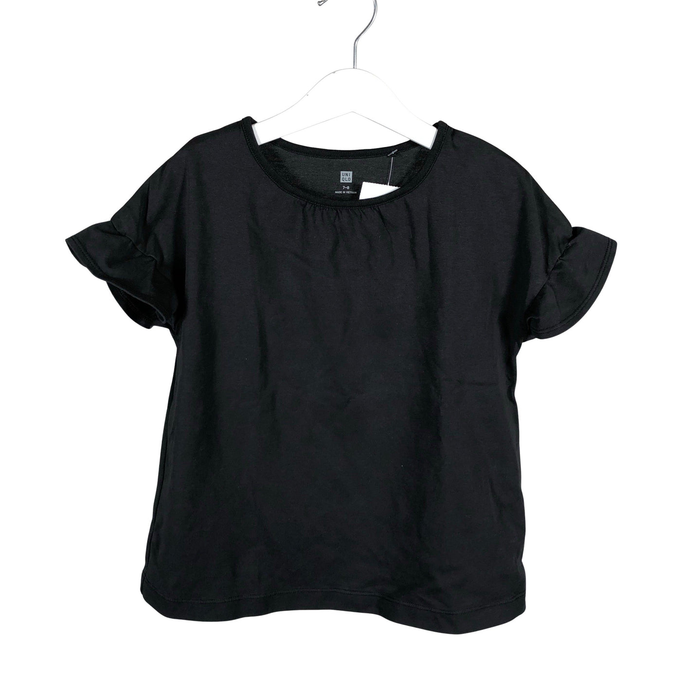 Tyttöjen Uniqlo - T-paita, koko 122 - 128 - Musta (1)