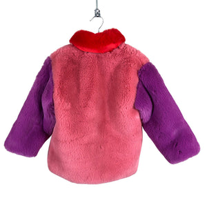 Tyttöjen Bogi - Tekoturkistakki, koko 110 - 116 - Pinkki (2)