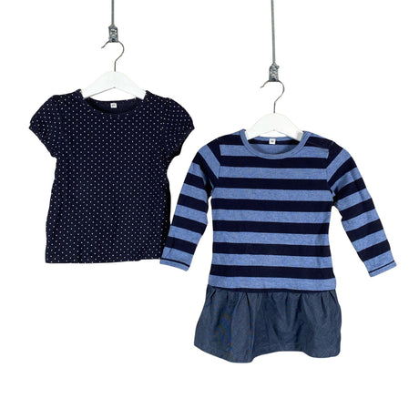 Tyttöjen Muji - Trikoomekko, koko 92 - 98 - Sininen ()