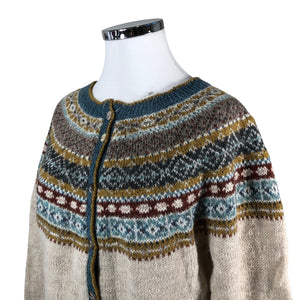 Naisten Handmade - Neuletakki, koko 42 - Beige (2)