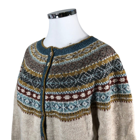 Naisten Handmade - Neuletakki, koko 42 - Beige (2)