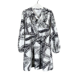 Tyttöjen Handmade - Trikoomekko, koko 122 - 128 - Valkoinen (1)