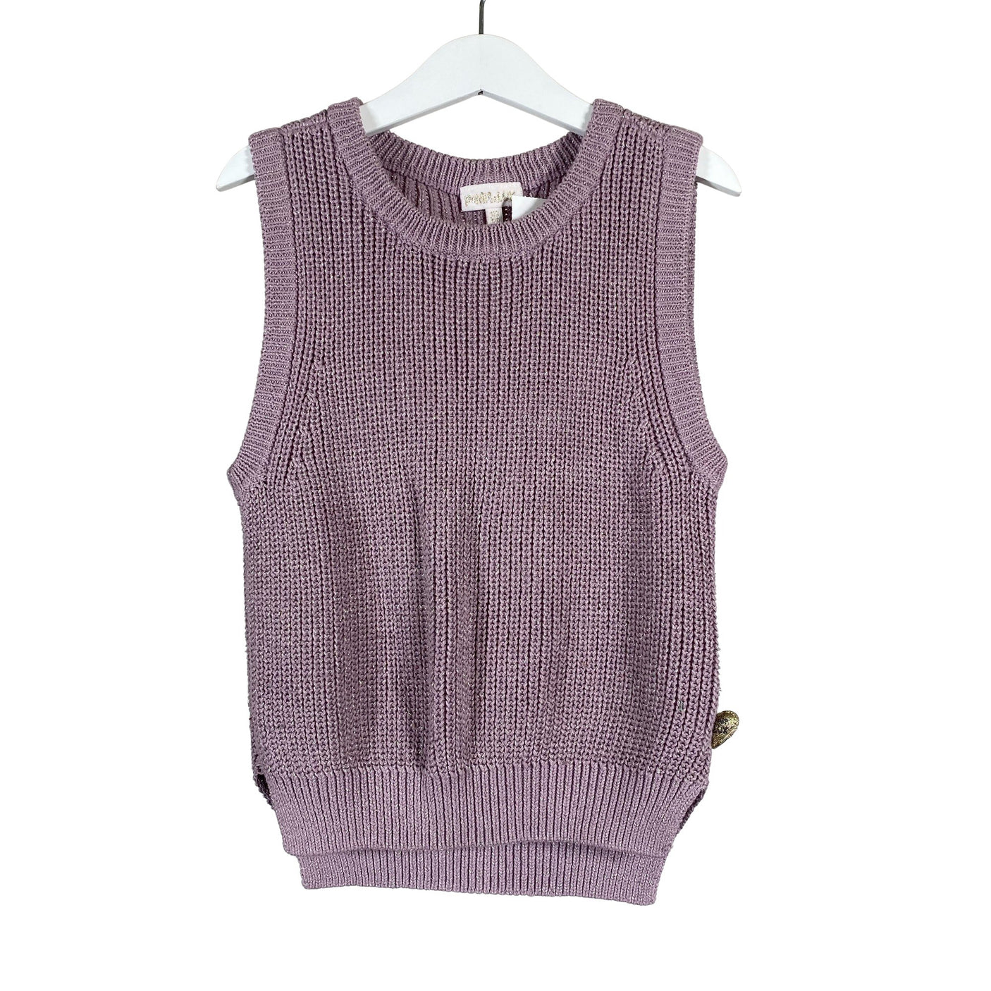Tyttöjen POMPdeLUX - Neuleliivi, koko 122 - 128 - Violetti (1)