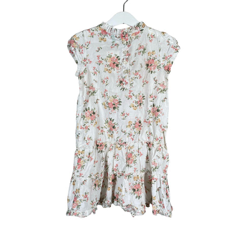 Tyttöjen Benetton - Kangasmekko, koko 110 - 116 - Valkoinen (2)
