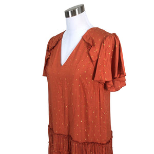 Naisten Larsuu - Sifonkimekko, koko 38 - Oranssi (3)