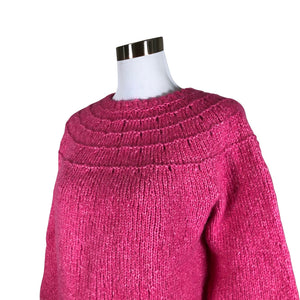Naisten Handmade - Neulepaita, koko 34 - Pinkki (3)