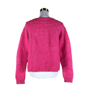 Naisten Handmade - Neulepaita, koko 34 - Pinkki (2)