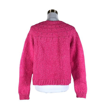 Naisten Handmade - Neulepaita, koko 34 - Pinkki (2)