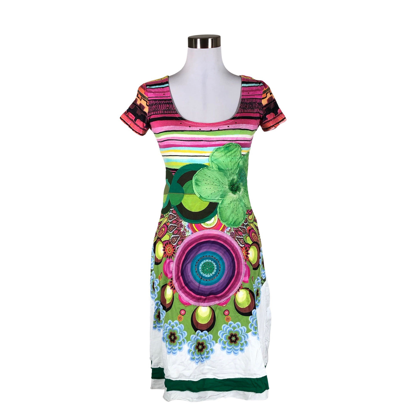 Naisten Desigual - Trikoomekko, koko 36 - Pinkki (1)