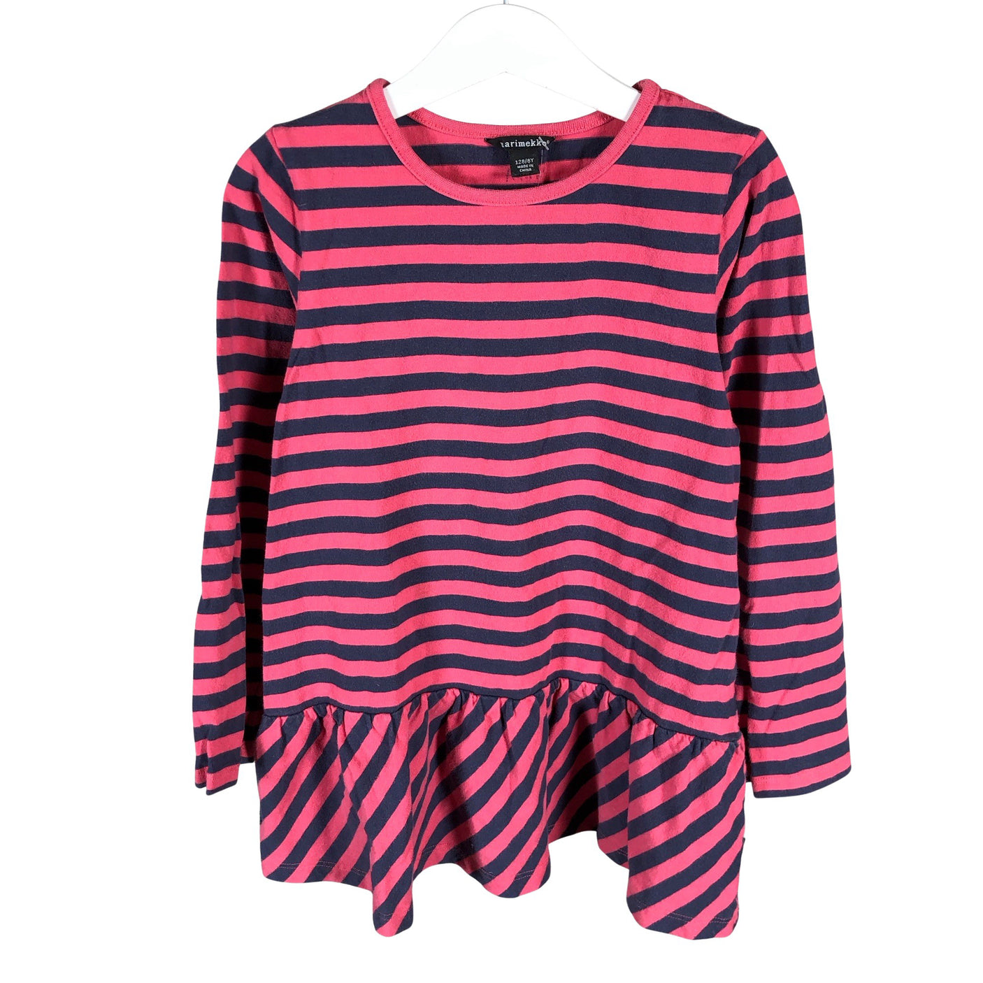 Tyttöjen Marimekko - Trikoomekko, koko 122 - 128 - Pinkki (1)