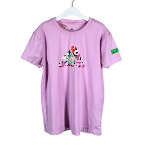 Tyttöjen Adidas - Urheilupaita, lyhyet hihat, koko 134 - 140 - Vaaleanpunainen (1)