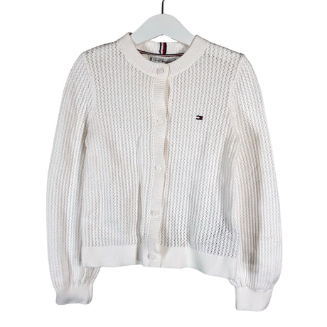 Tyttöjen Tommy Hilfiger - Neuletakki, koko 122 - 128 - Luonnonvalkoinen ()