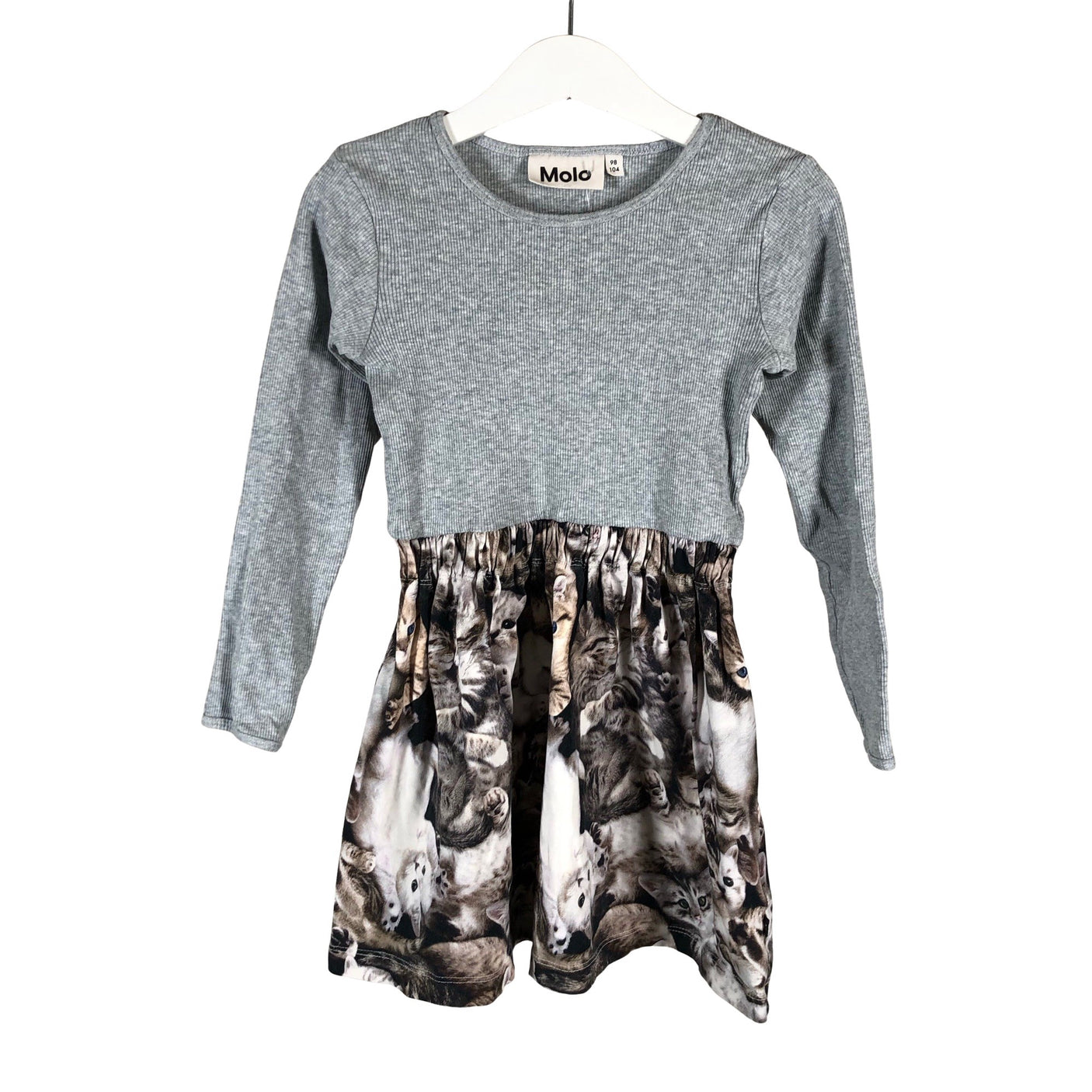 Tyttöjen Molo Kids - Trikoomekko, koko 98 - 104 - Harmaa (1)