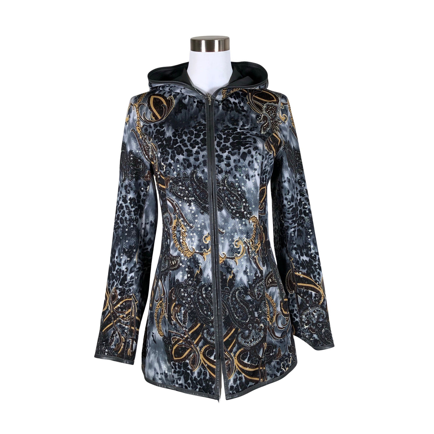 Naisten Handmade - Nahkatakki, koko 38 - Harmaa (3)