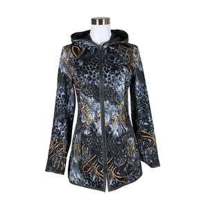 Naisten Handmade - Nahkatakki, koko 38 - Harmaa (3)