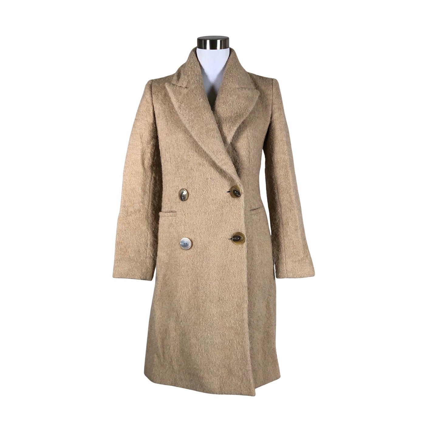 Naisten Massimo Dutti - Villakangastakki, koko 34 - Ruskea (1)