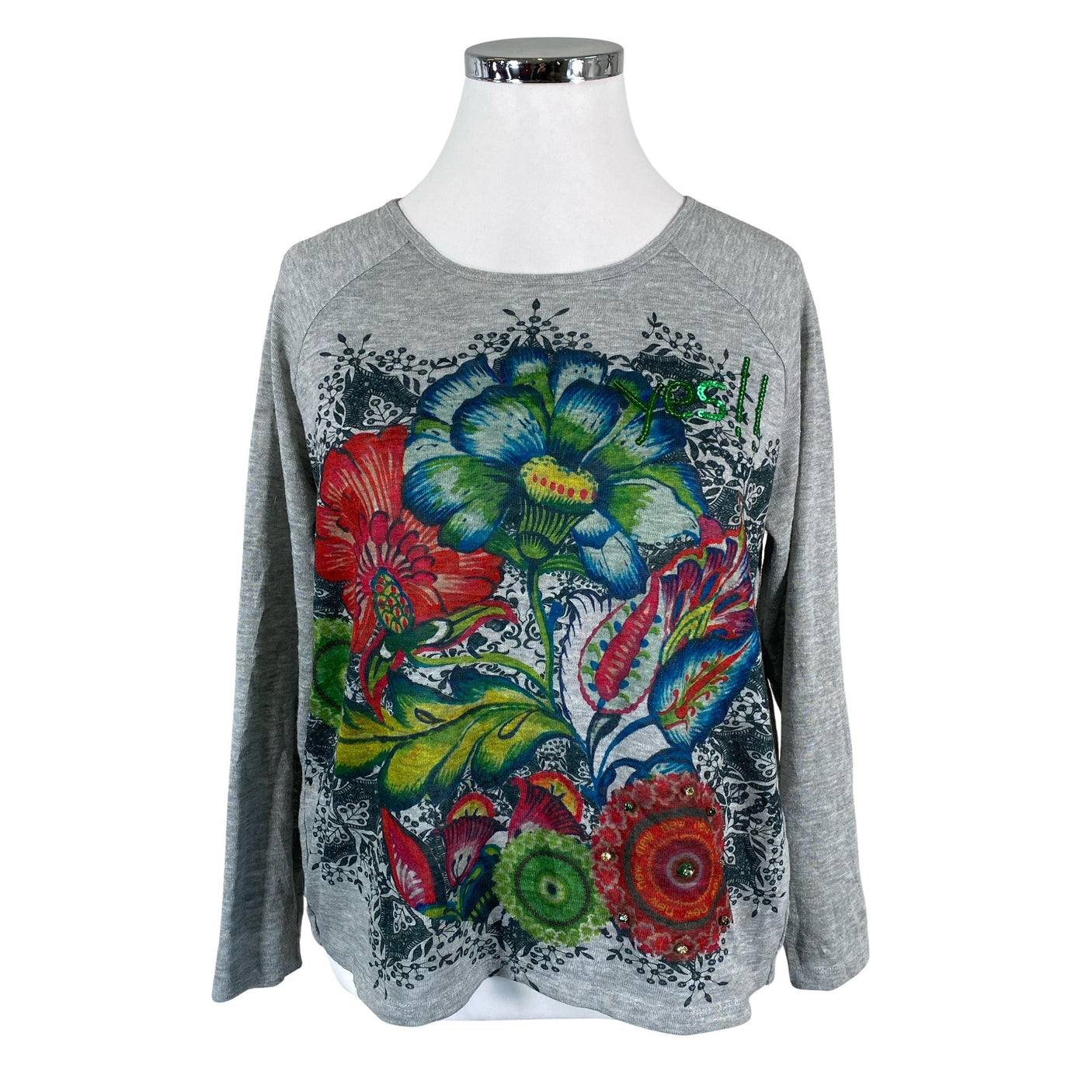 Naisten Desigual - Neulepaita, koko 42 - Harmaa (1)