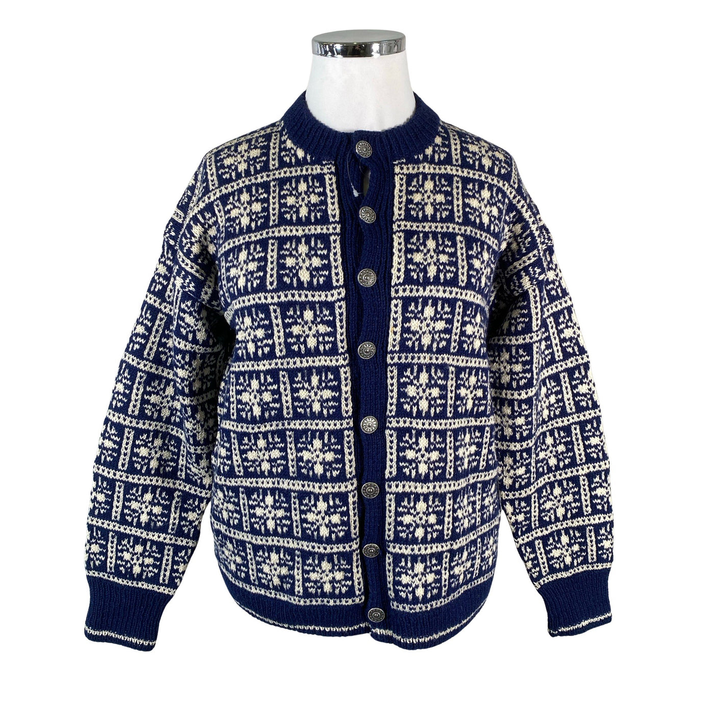 Naisten Handmade - Neuletakki, koko 42 - Sininen (1)
