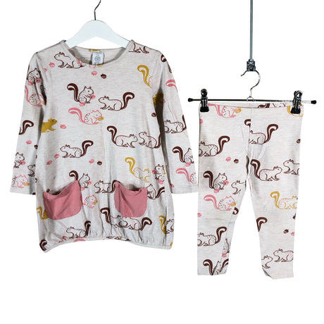 Tyttöjen Lindex - Trikootunika, koko 104 - 110 - Beige ()