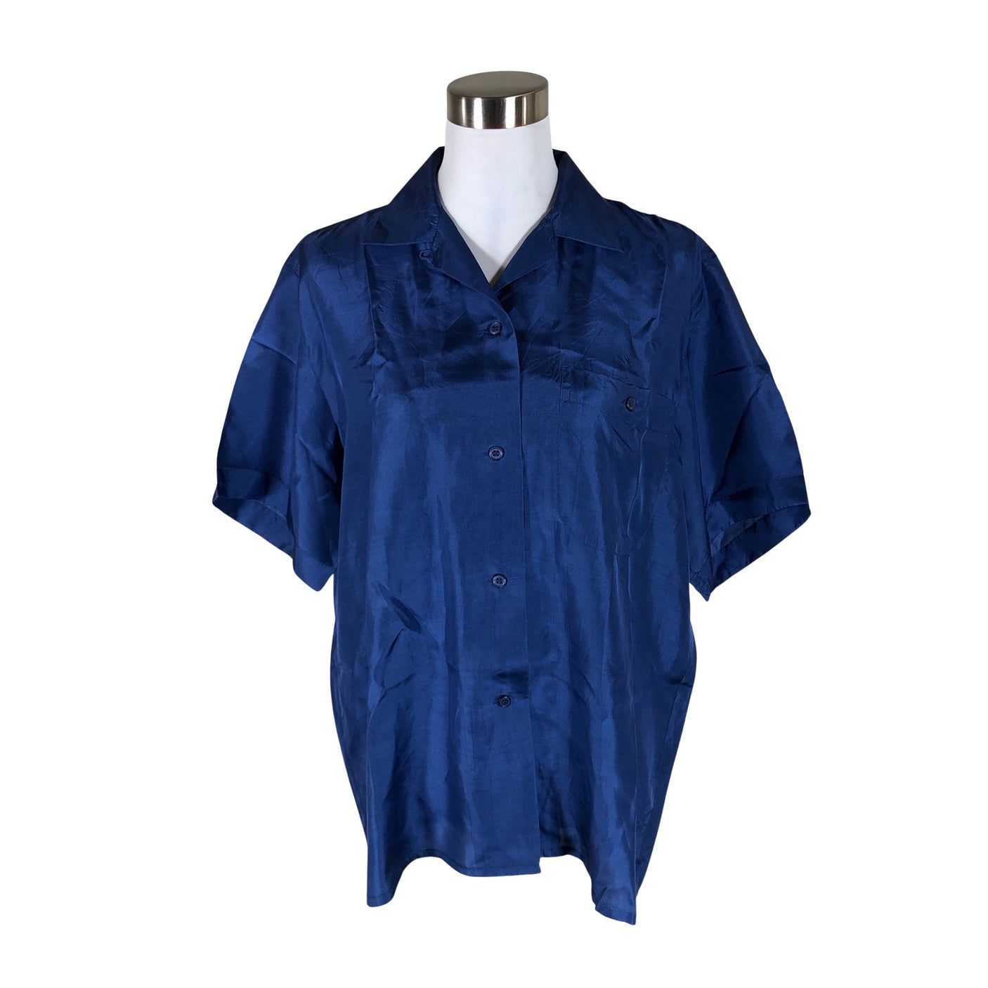 Naisten Stockmann Silk - Lyhythihainen pusero, koko 40 - Sininen (1)