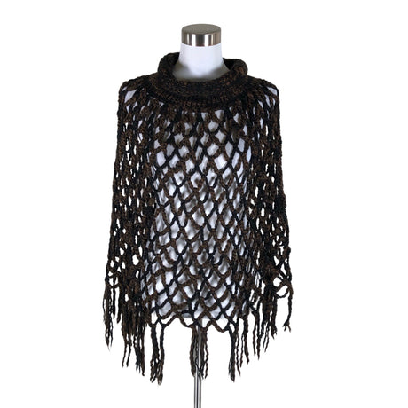 Naisten Handmade - Poncho, koko 40 - Ruskea ()