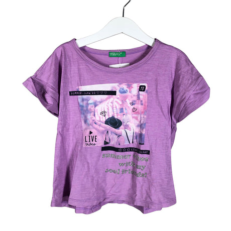 Tyttöjen Benetton - T-paita, koko 128 - 134 - Violetti ()