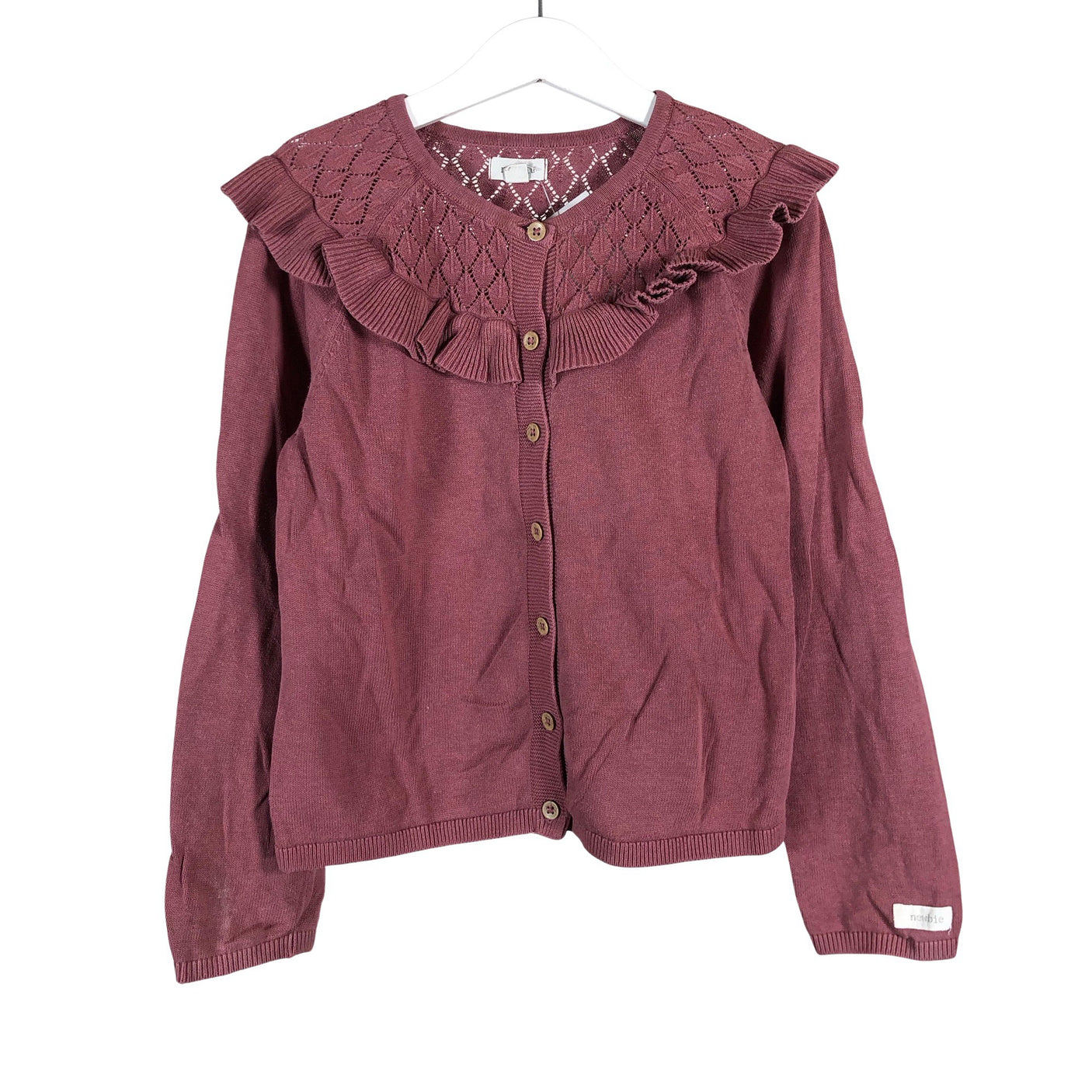 Tyttöjen Newbie - Neuletakki, koko 122 - 128 - Violetti (1)