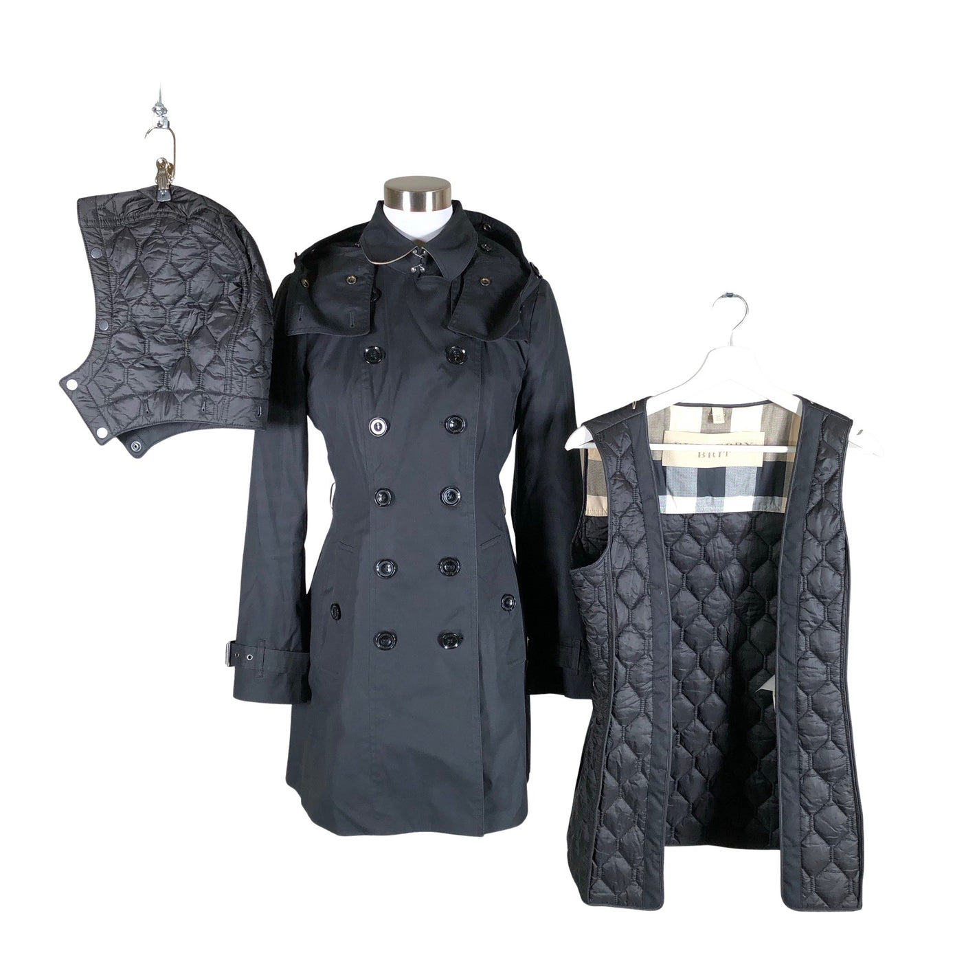 Naisten Burberry Brit - Trenssitakki, koko 36 - Musta (3)