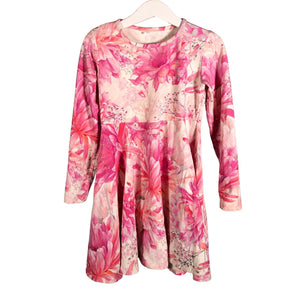 Tyttöjen Metsola - Trikoomekko, koko 122 - 128 - Pinkki (1)