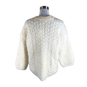 Naisten Handmade - Neulepaita, koko 40 - Luonnonvalkoinen (2)