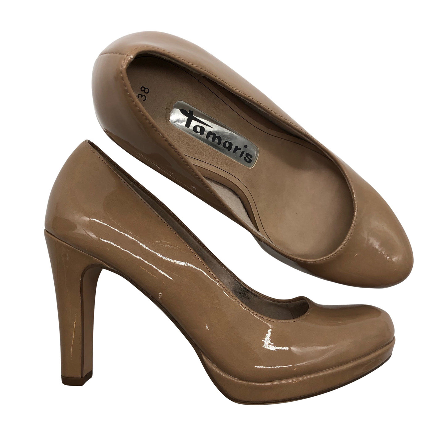 Naisten Tamaris - Korkokengät, koko 38 - Beige (1)