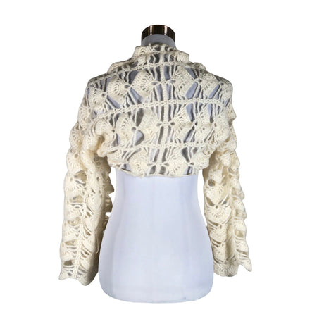 Naisten Handmade - Neulebolero, koko 36 - Luonnonvalkoinen (2)