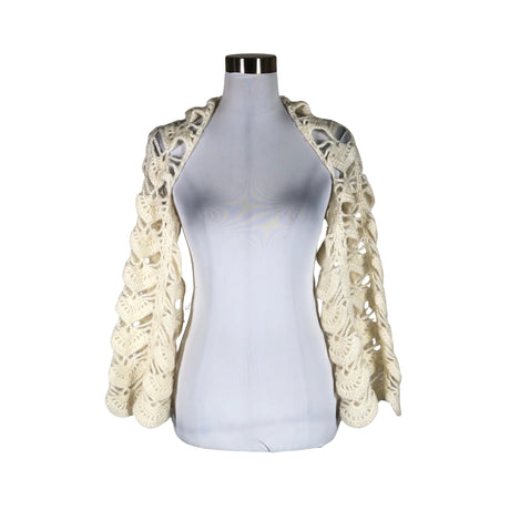 Naisten Handmade - Neulebolero, koko 36 - Luonnonvalkoinen ()