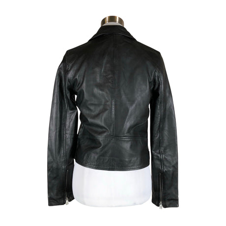 Naisten Selected - Nahkatakki, koko 36 - Musta (2)