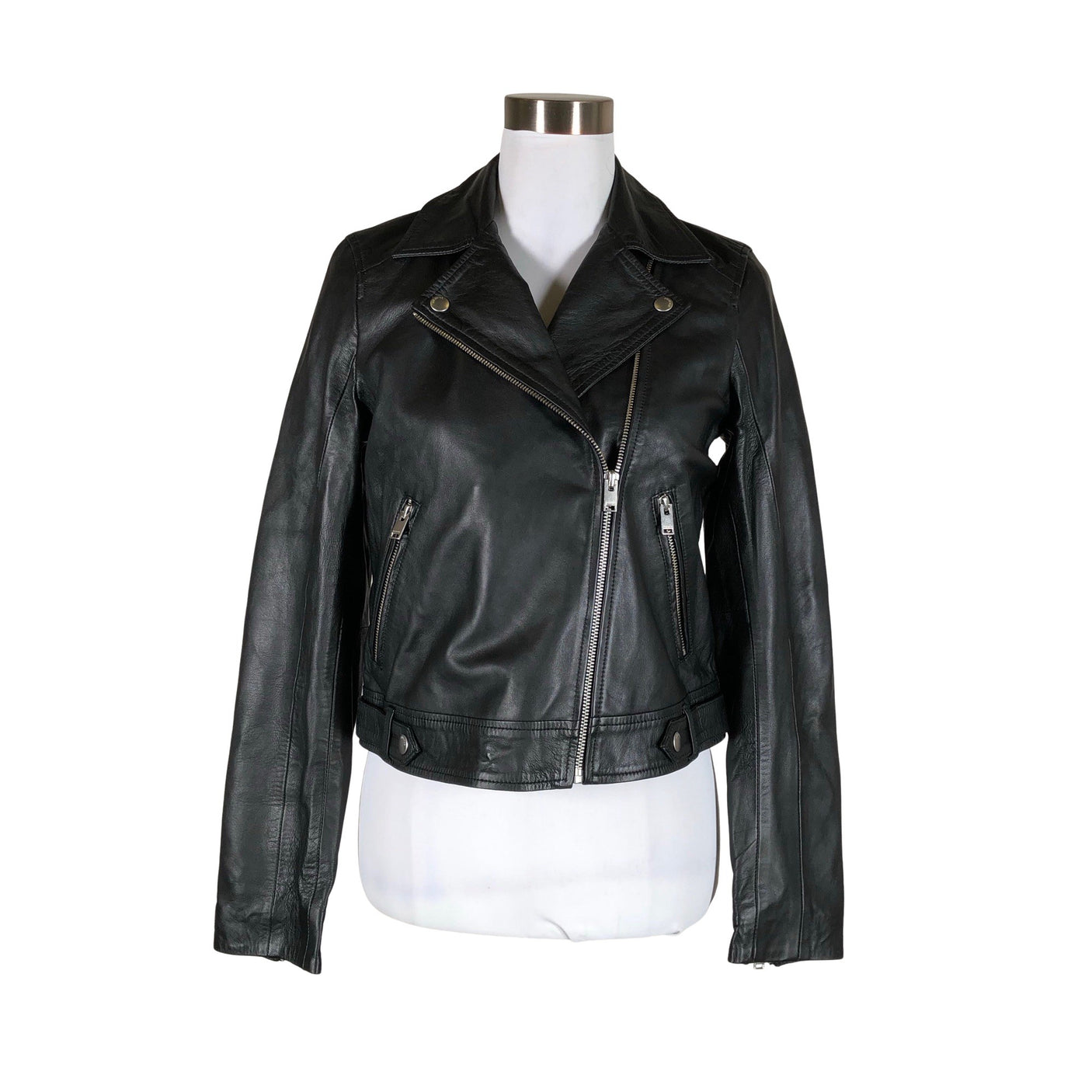 Naisten Selected - Nahkatakki, koko 36 - Musta (1)