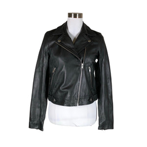 Naisten Selected - Nahkatakki, koko 36 - Musta (1)