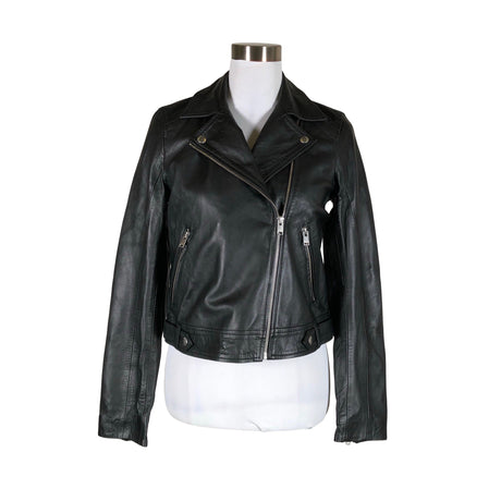 Naisten Selected - Nahkatakki, koko 36 - Musta ()