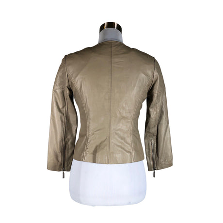 Naisten Andiata - Nahkatakki, koko 34 - Beige (2)