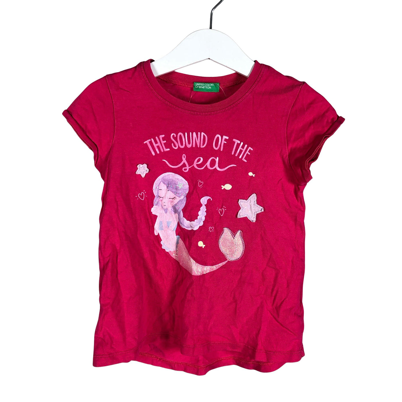 Tyttöjen Benetton - T-paita, koko 98 - 104 - Pinkki (1)