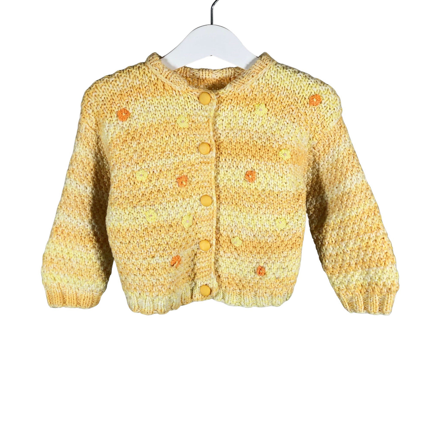 Tyttöjen Handmade - Neuletakki, koko 98 - 104 - Oranssi (1)