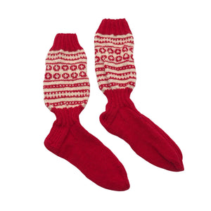 Naisten Handmade - Villasukat, koko 39 - Punainen (1)